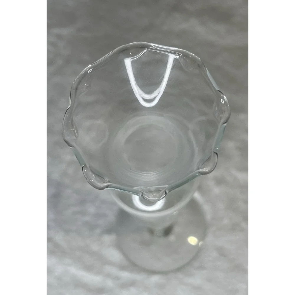 Princess House Heritage Bud Vase Floral Etched Glass Scalloped Fluted Rim 10
